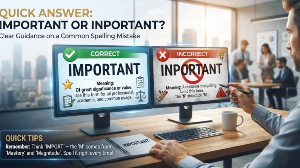 Inportant or Important – Quick Answer