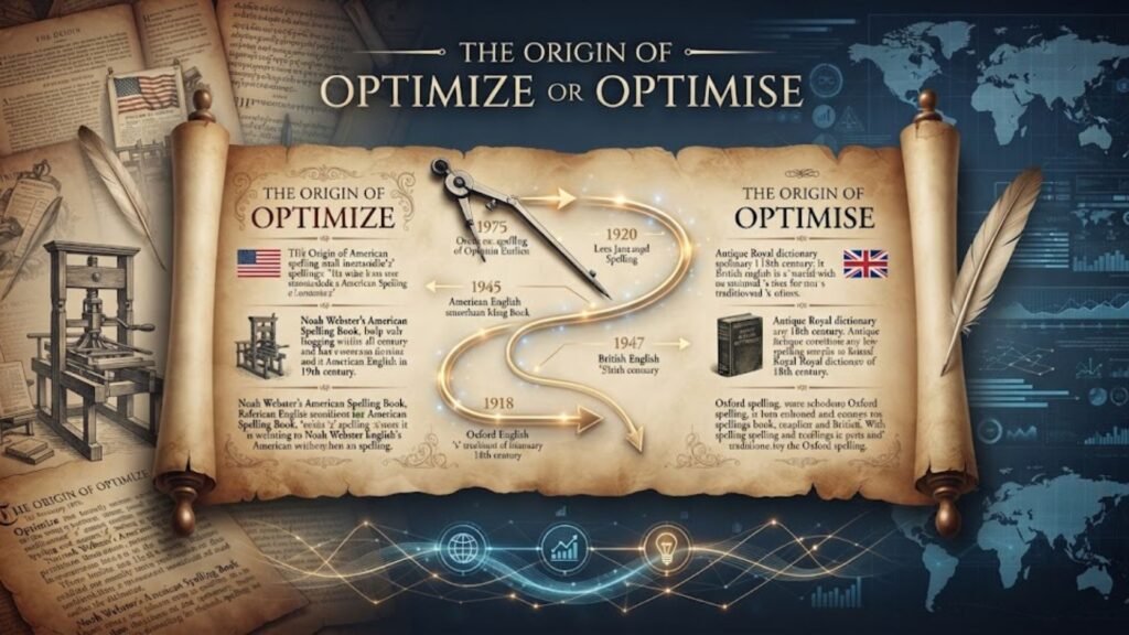The Origin of Optimize or Optimise